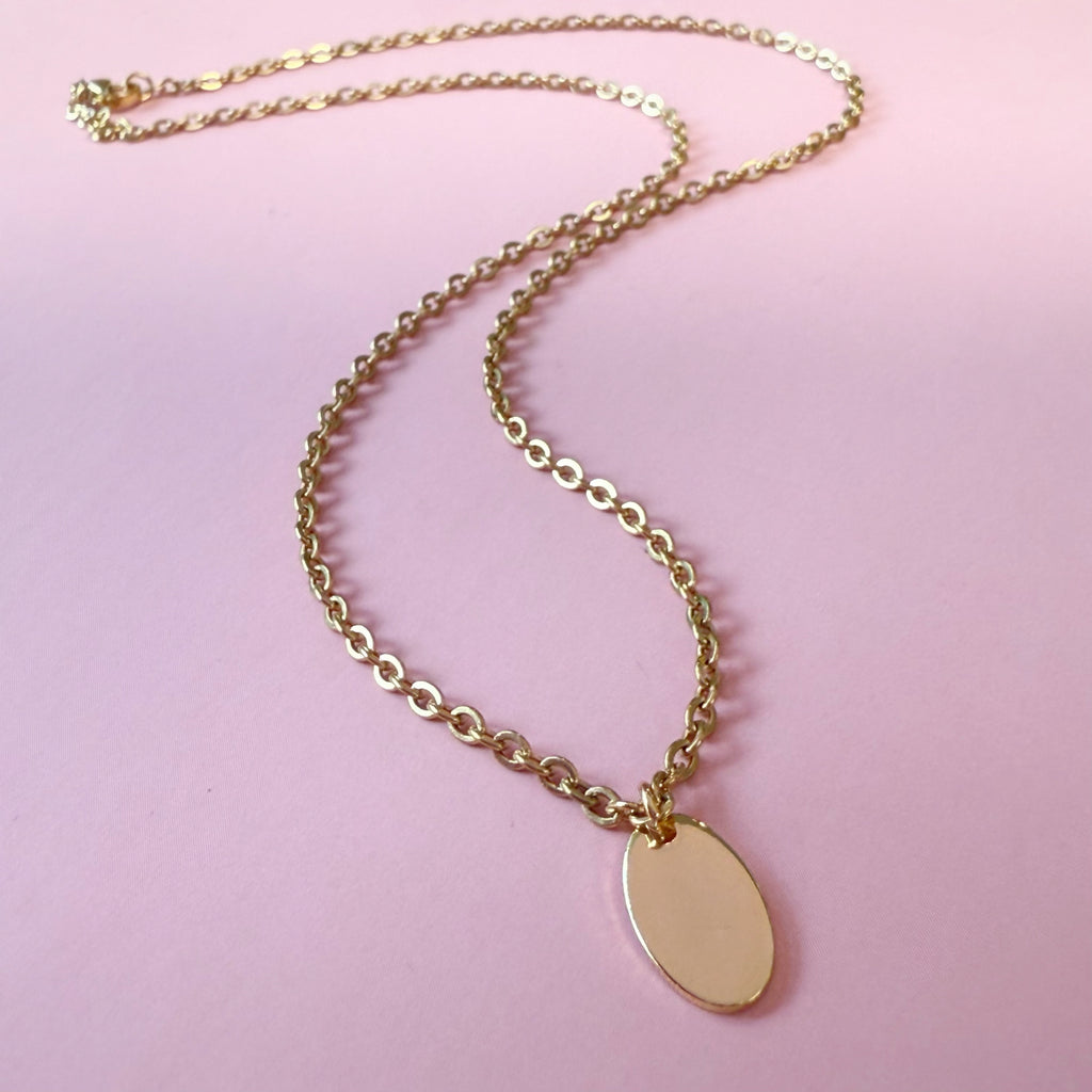 Custom Engraved Oval Necklace