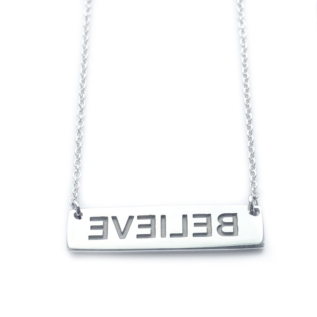 Mirror Image BELIEVE Necklace