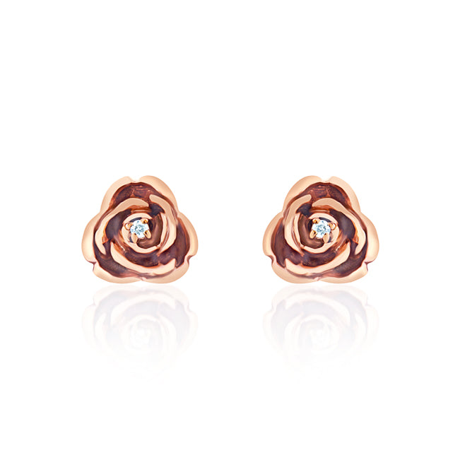 Diamond Rose Earrings