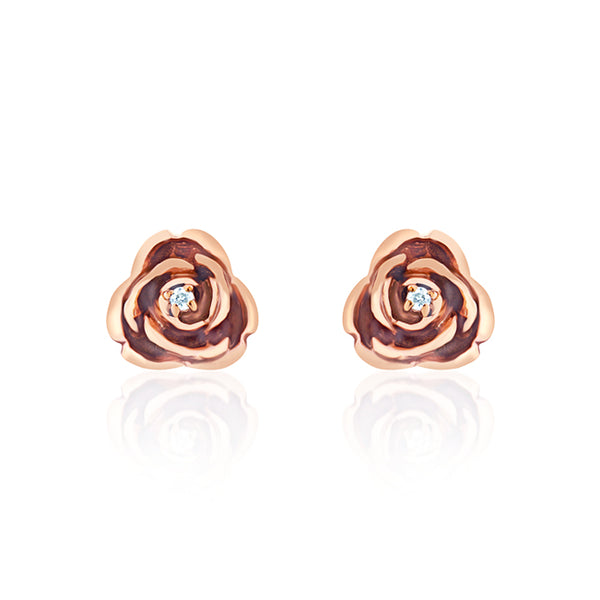 Diamond Rose Earrings