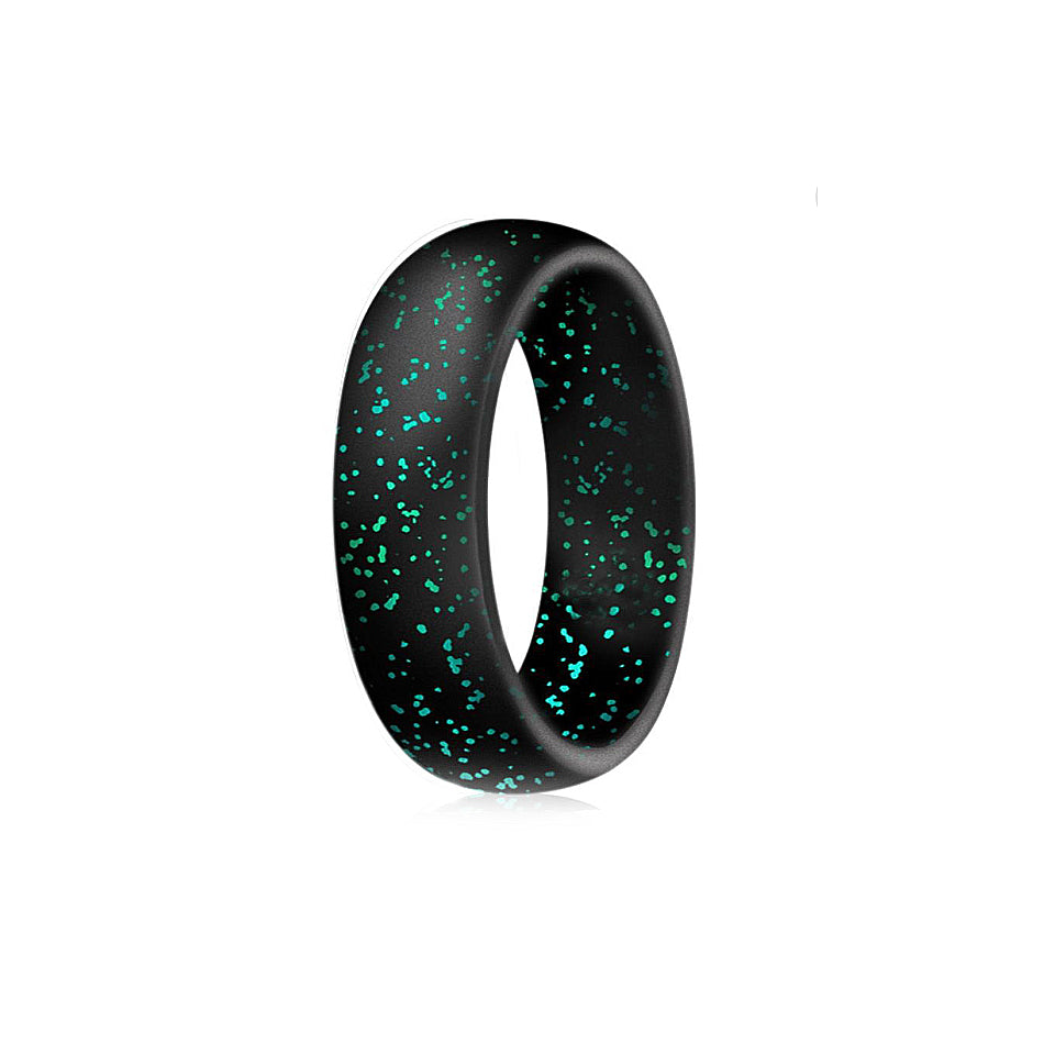 Enytime Ring Black and Teal Glitter