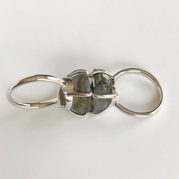Rainbow Titanium Friend Stone Rings Set of 2