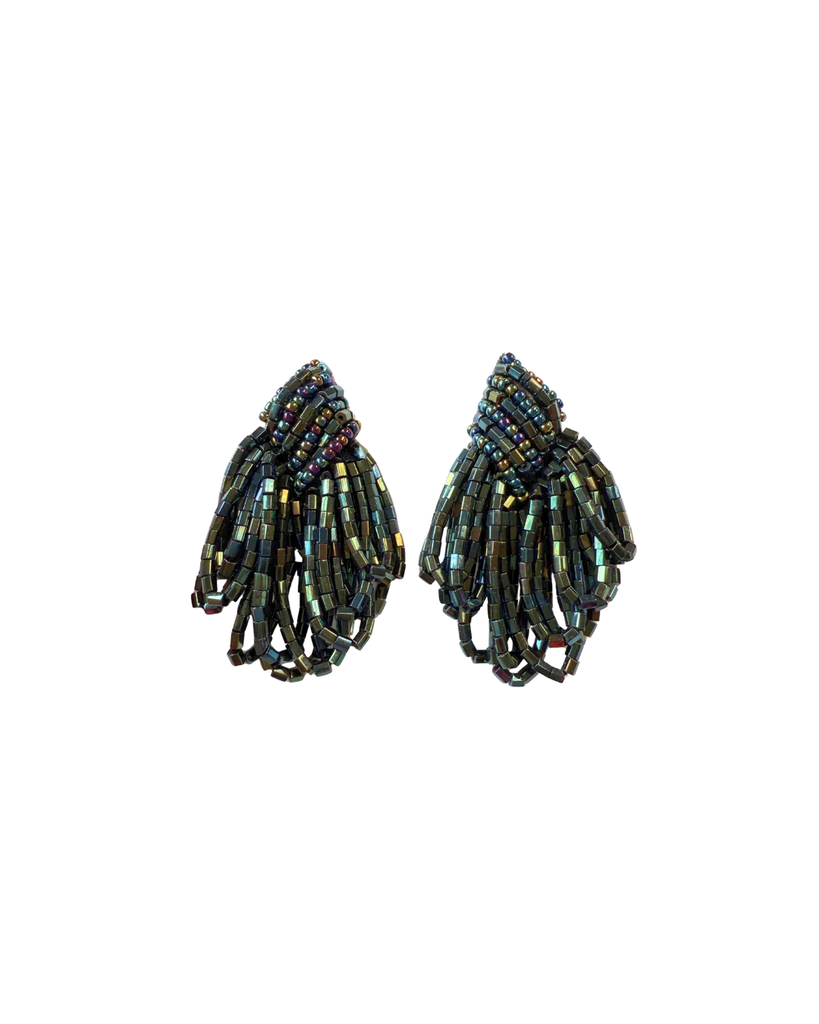 Vintage Iridescent Beaded Earrings