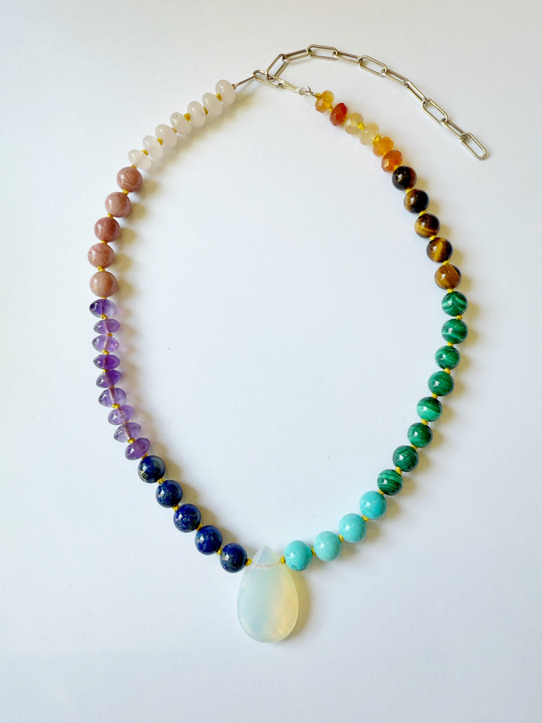 Rainbow Gemstone Opalite Necklace