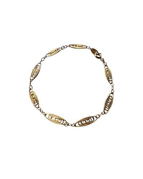 Vintage Filigree Bracelet 7"
