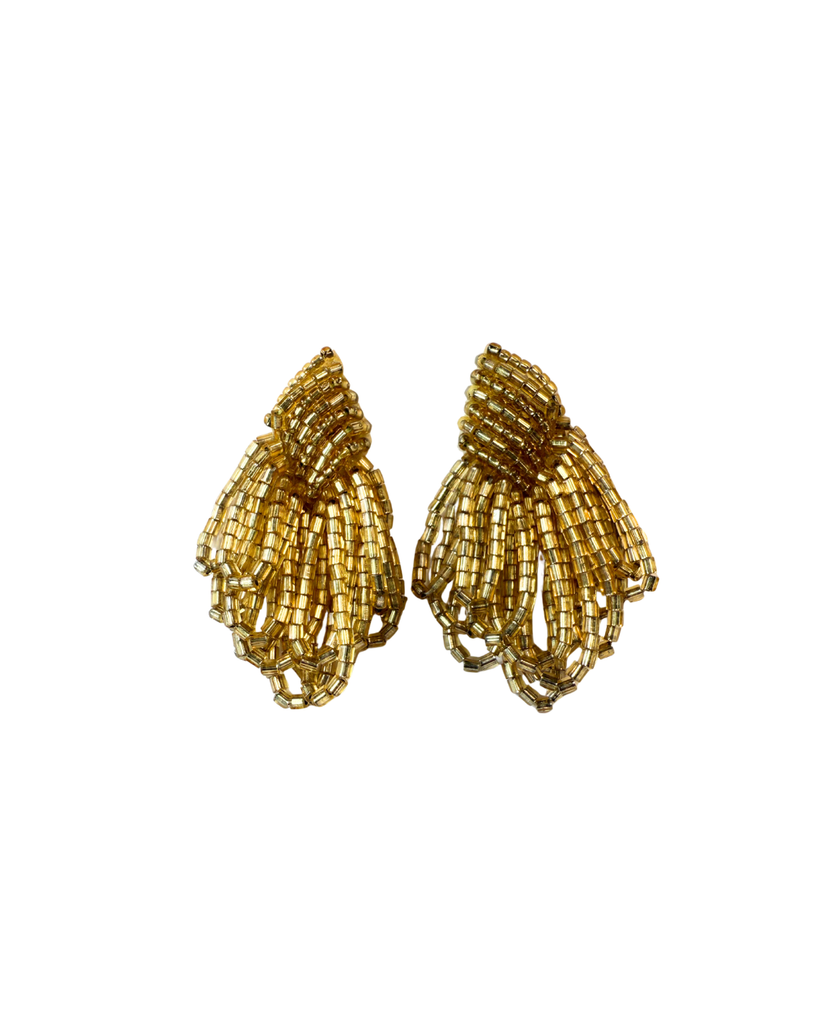 Vintage Gold Beaded Earrings