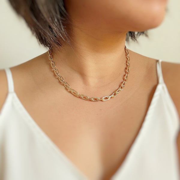 Gold Textured Cable Chain