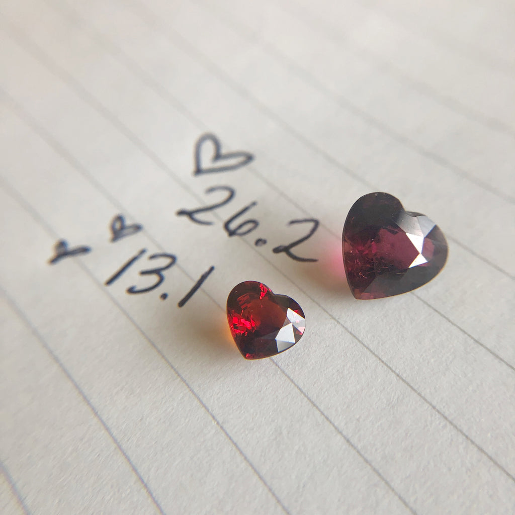 1.31 carat Heart Shaped Garnet - Custom Designed Piece