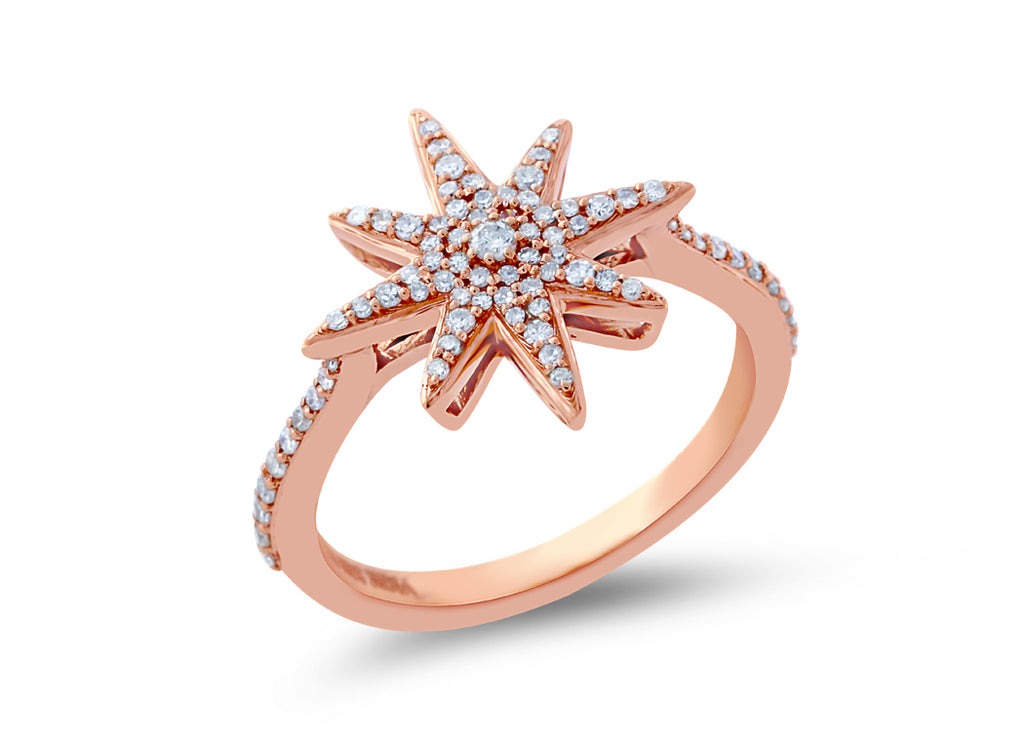 Diamond Compass Rose Ring