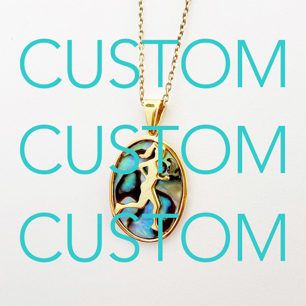 Custom Silhouette Abalone Runner Necklace